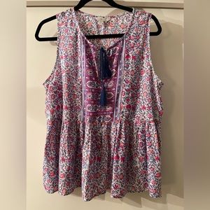 Lucky Brand Sleeveless Baby Doll Top